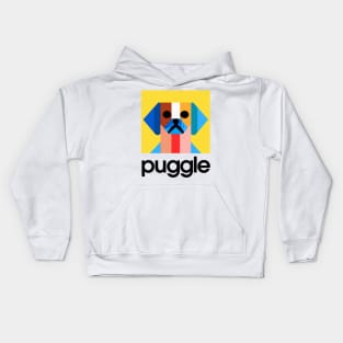 Puggle Art Dog Owner Vintage Funny Puggle Kids Hoodie